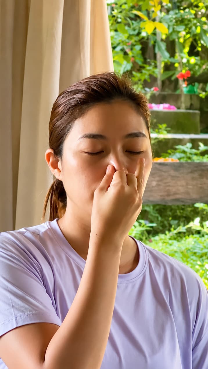 Breathing Exercise During a Yoga Retreat