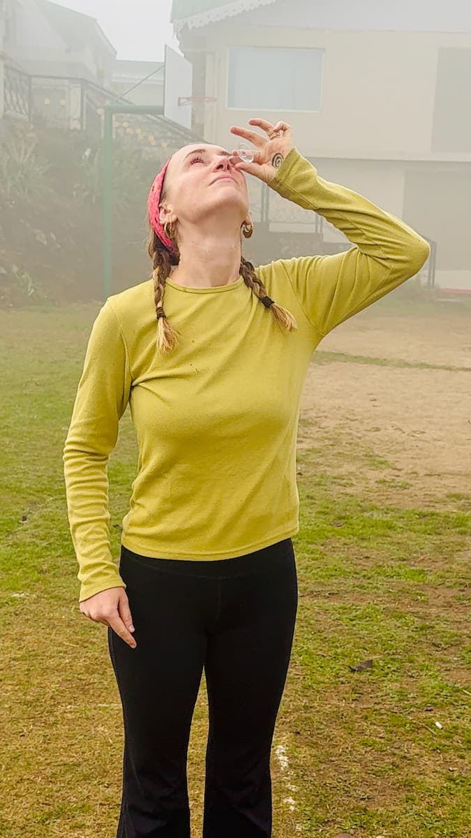 Breathing Practice During Yoga Retreat in Darjeeling