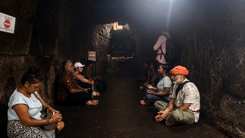 Meditation in a Sacred Space During a Yoga Retreat
