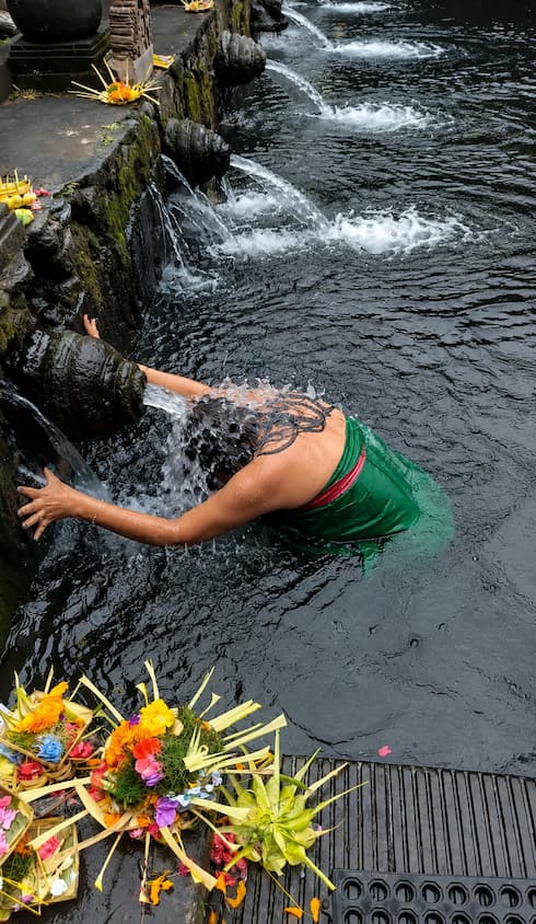 Traditional Water Purification Ceremony at a Yoga Retreat