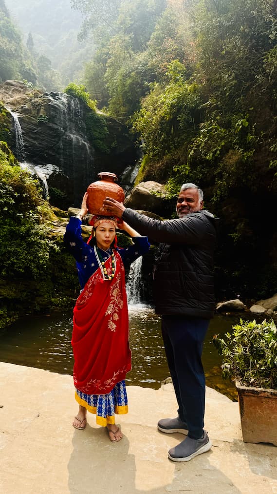 Waterfall Visit During Yoga Retreat in Darjeeling