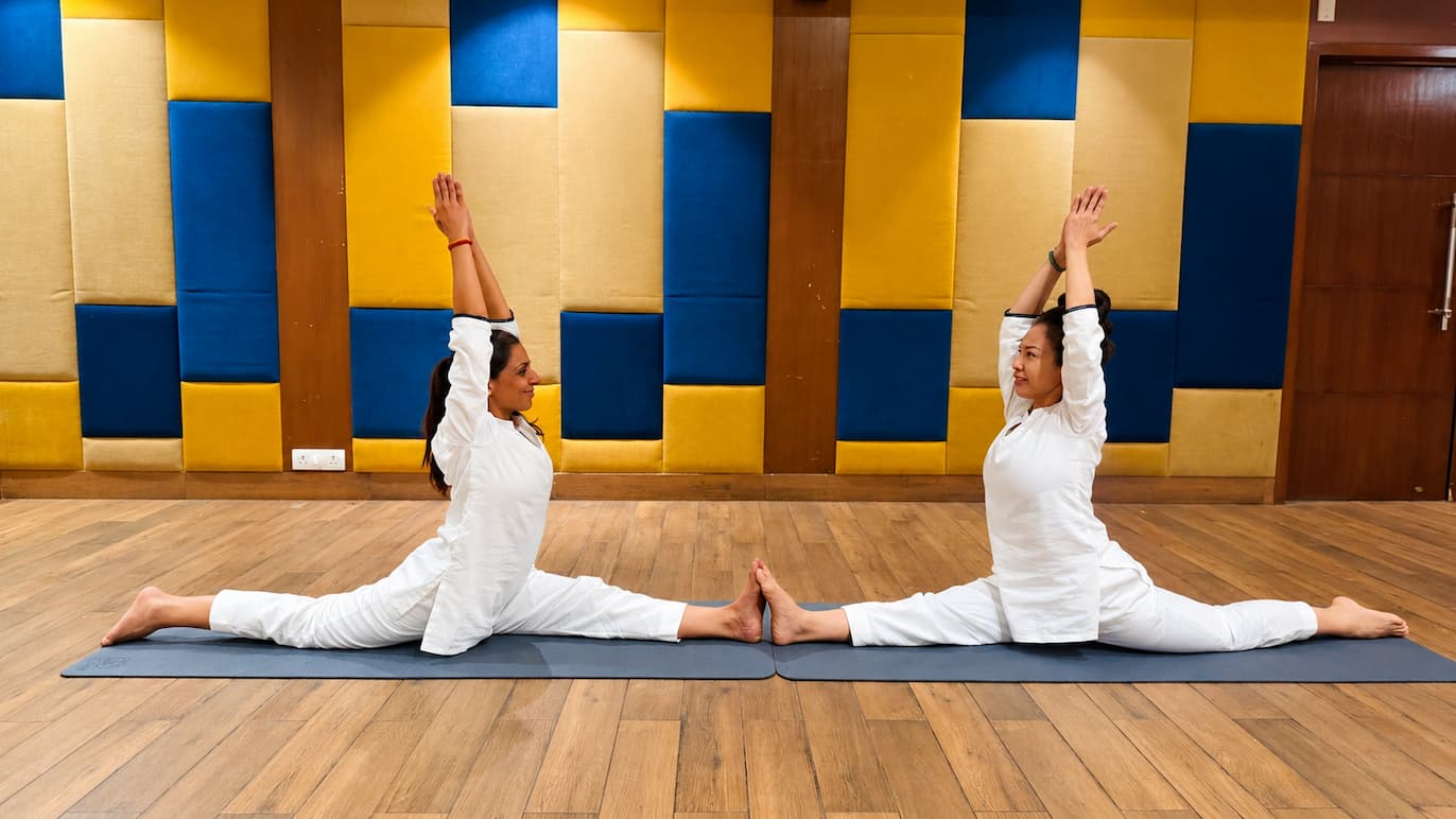 Yoga Stretching Session During Yoga Retreat in Darjeeling
